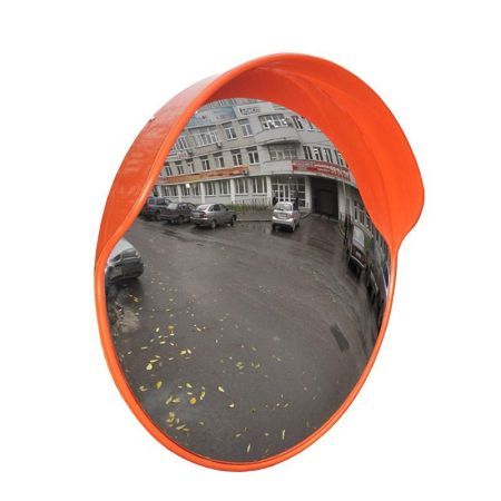 Круглое сферическое зеркало D-600 мм для улицы с козырьком